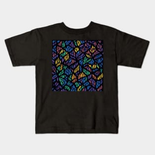 Patterns of Stained Glass Window on Canvas Kids T-Shirt